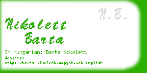 nikolett barta business card